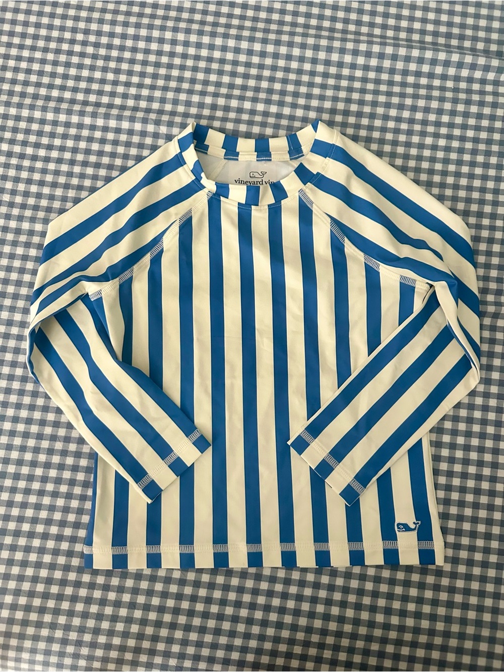 vineyard vines Blue & White Stripe Kids Rash Guard